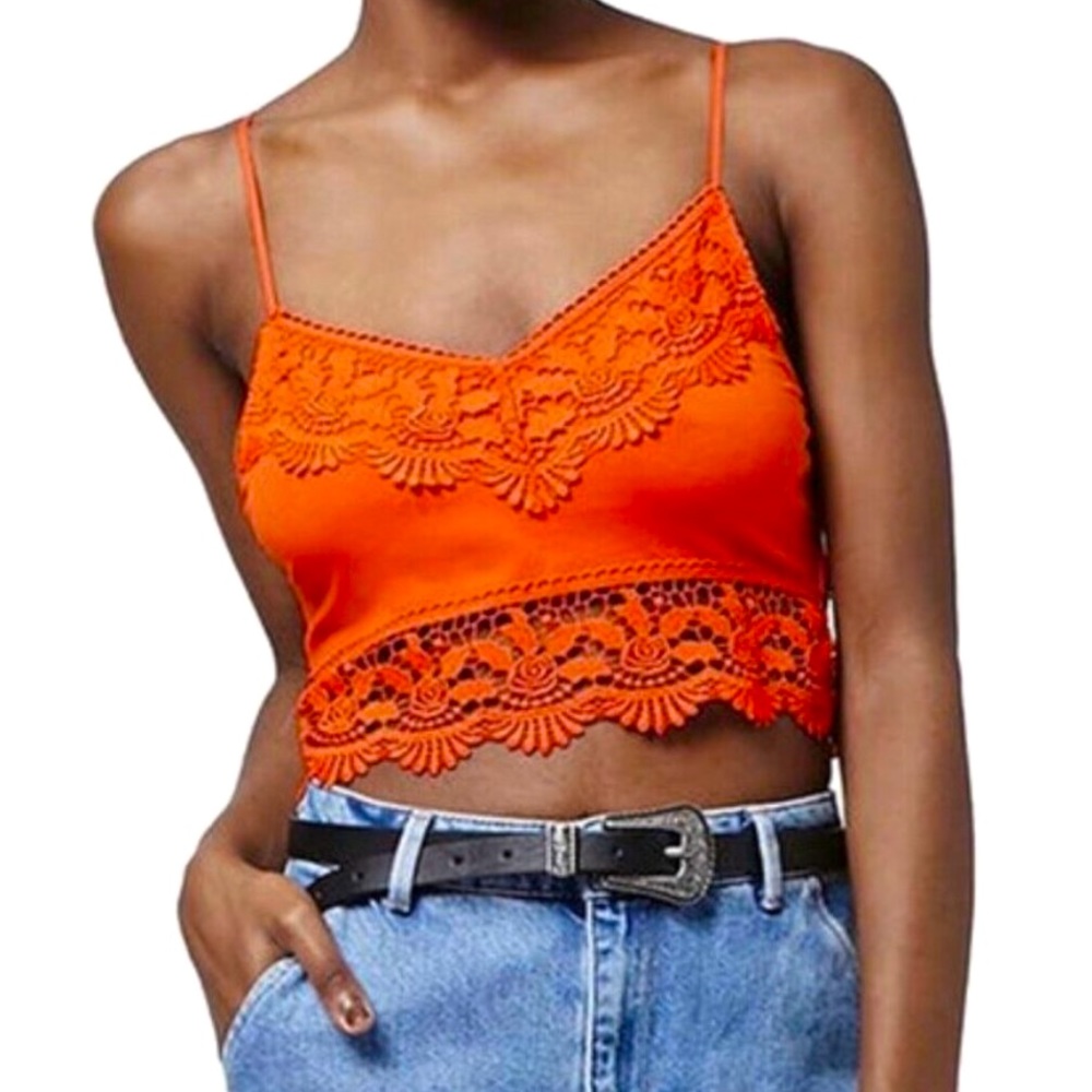 Topshop Red Lacy Bralette Top